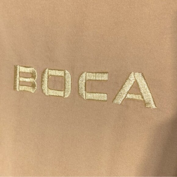 Vintage Wardrobe Essentials Yellow Embroidered BOCA Crew Neck Sweatshirt M - Picture 3 of 13